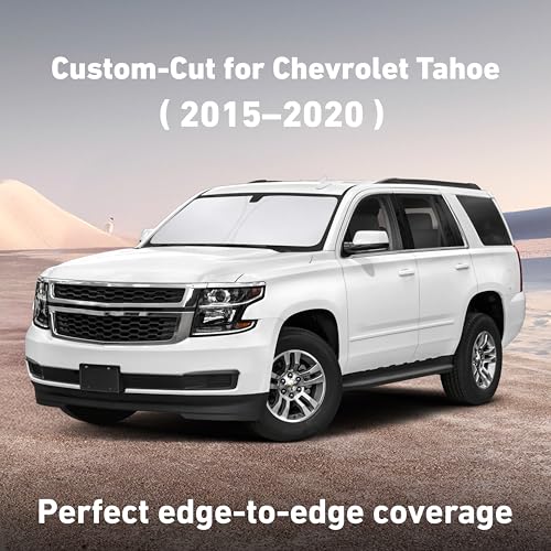 Image of EcoNour Windshield Sunshade Compatible for Chevrolet Tahoe /GMC Yukon 2015-2018 2019 2020, Sun Visor for Front Windshield & Window Sun Shade Cover, UV Heat Blocker & Protector, Car Accessories
