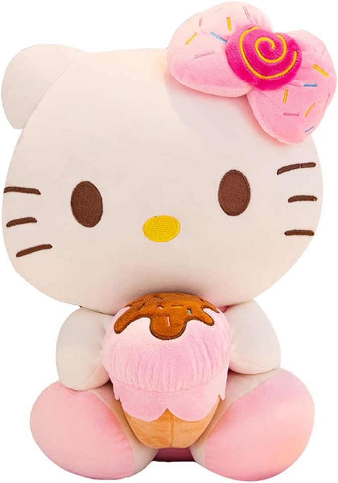 (14'', Pink) - My Super Star Hello Kitty Plush Toys Dolls,Baby Girls Toys, 3 sizes 36cm 46cm 60cm ,Pink Blue colour, (Pink, 14'')