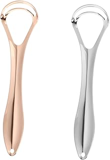 Healeved 2Pcs Escova De Língua Raspador De Língua Para Crianças Ferramentas Para Crianças Raspadores De Língua De Aço Inoxidável Raspadores De Língua De Respiração Raspador De Língua De