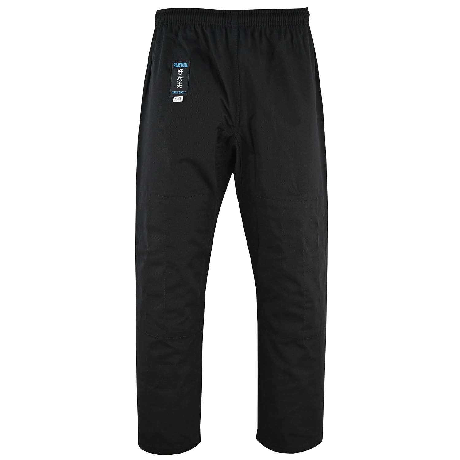 Playwell Kampfsport-Judo-Uniform, schwarz, 100% Baumwolle, Unisex-Erwachsenenanzug, 450 g/m²