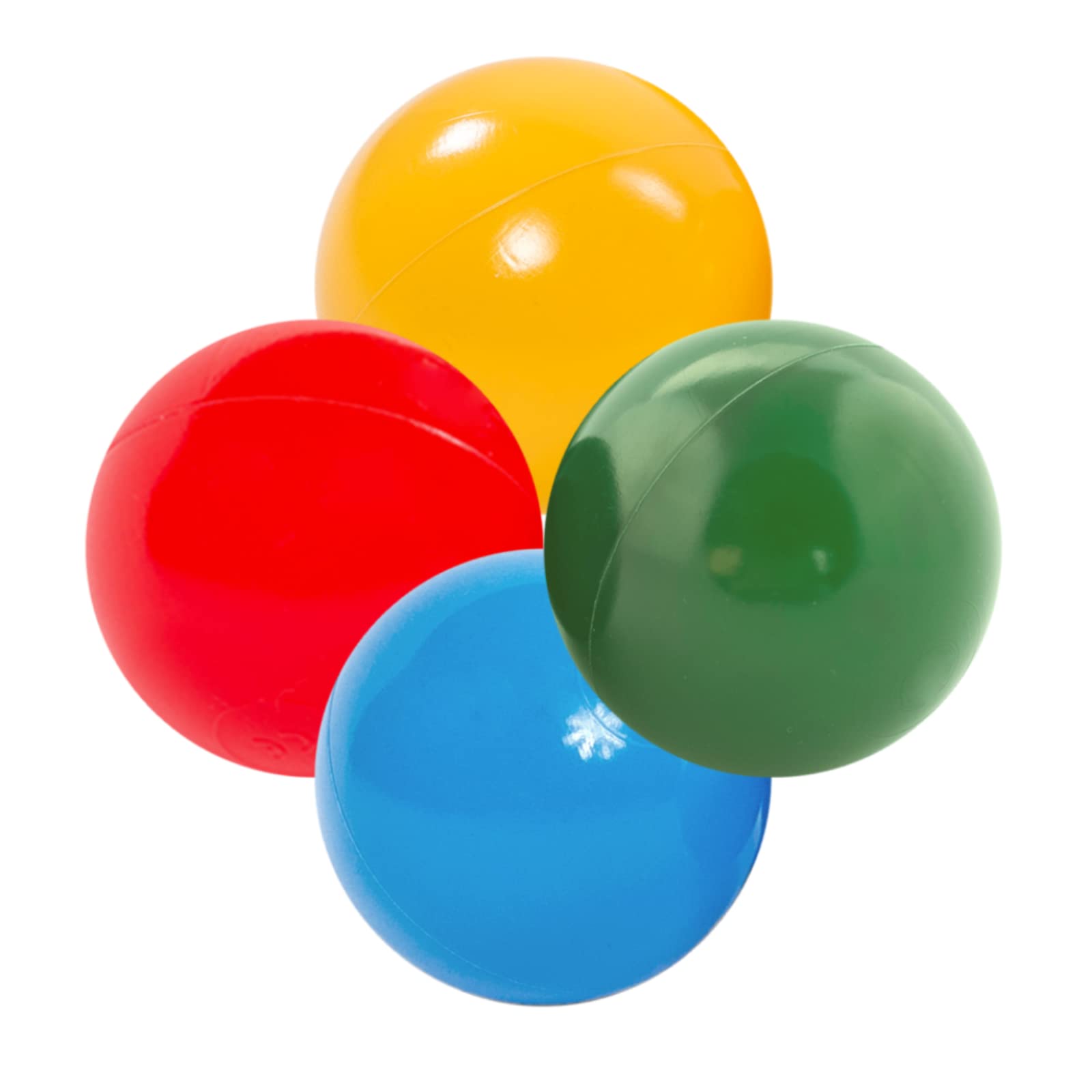 MISIOO Palline da bagno per palline, 500 pezzi, multicolore, diametro 6 cm, palline di plastica realizzate in 100% LDPE, giocattolo per bambini, rosso, verde, blu, giallo