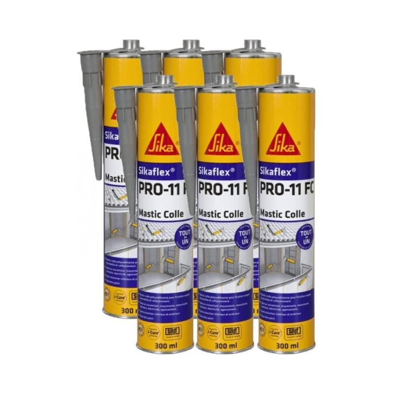 Mastic colle SIKA Sikaflex PRO 11 FC - Gris - 300ml - Lot de 6