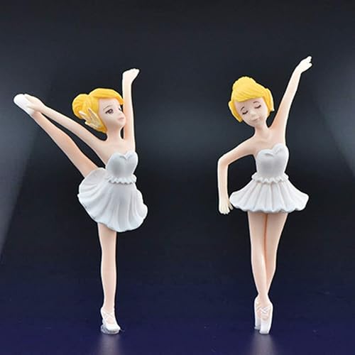 Miniatura 6 de HYSTYLE 4 piezas de figuras bailarinas bailarinas para niña, decoración de pastel de bailarina para decoración de tartas