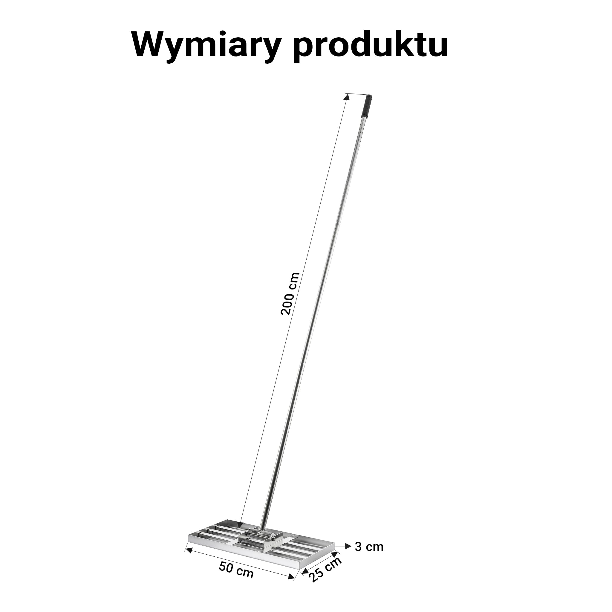 Wiltec Grabie do poziomowania trawnika ze stali nierdzewnej łącznie z kijem rozmiar S do prostowania