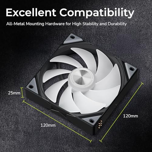 Image of Tryx 120mm Case Fan 1pc Computer ARGB PC Quiet Fan Cooler, Upgraded Pogo-Pin Connection with Magnetic Cable,ARGB Gen2 LEDs,New Version ROTA SL,Black