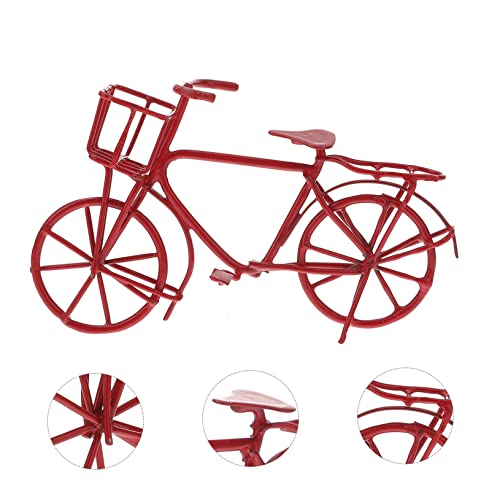 Metal Bike Mini Figurine Mini Motorcycle Puzzle Toys Doll Bike Finger Bike Party Favors Statue Finger Bike Miniature Dollhouse Toys Dollhouse Toys For Iron Red Gift #TOP5