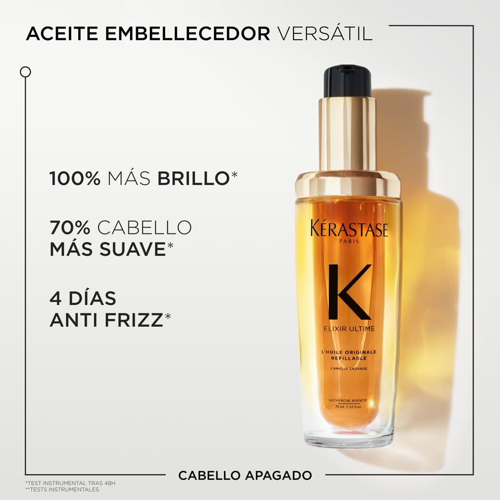 Kérastase Genesis, Rutina Anticaída con Sérum Anti-Chute Fortifiant 90 ml y Aceite Elixir Ultime 75 ml, Para Pelo Fino o Frágil