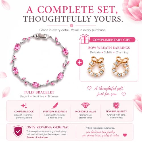 Image of Trending Tulip Bracelet for Women Stylish | Silver and Gold Toned Crystal Floral Tulip Bracelet for Girls & Women | Rapunzel Inspired | Romantic Gift Jewellery
