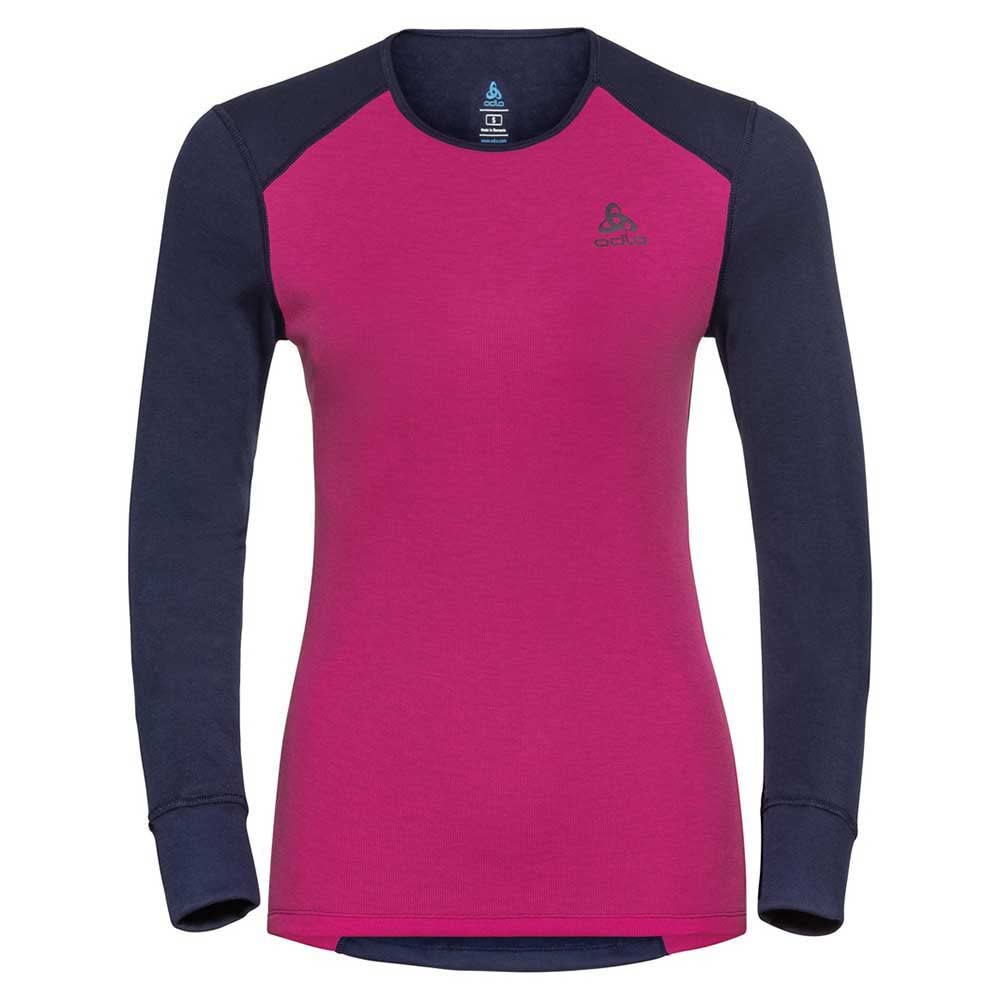 Odlo Damen Funktionsunterwäsche Set Active WARM ECO, Dark Sapphire - Beetroot Purple, XS
