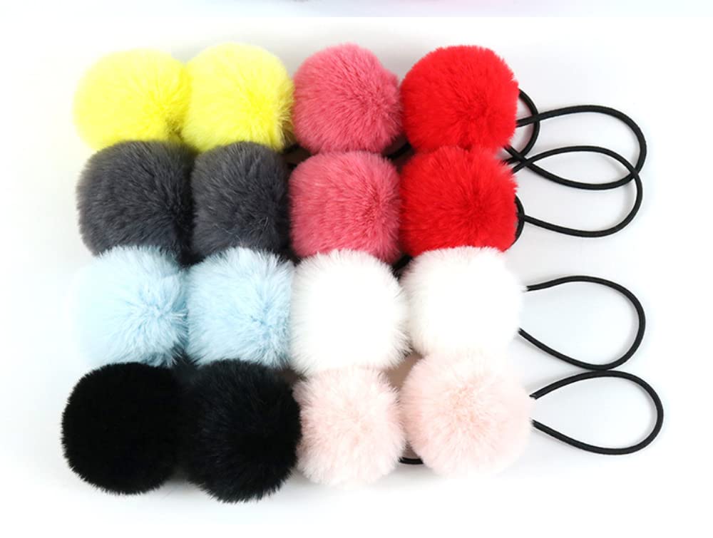 10 unidades de bonitos tocados de 5 cm, pompones para el pelo de bebé, pequeñas bolas para coletas, coletas de pelo para niñas, gomas para el pelo, accesorios para el cabello, soporte para cola de