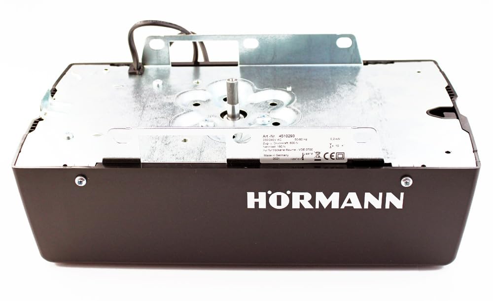 Hörmann Napęd do bramy garażowej Pro Matic seria 4 (otwieracz bramy wraz z uchwytem HSE 4, przewód przyłączeniowy, szerokość bramy 5000 mm/powierzchnia skrzydła maks. 11,25 m²) 4510293, czarny