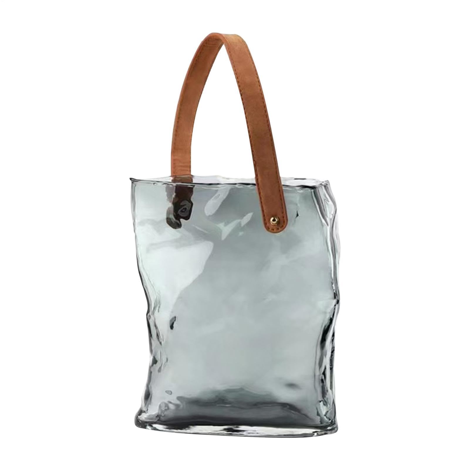 Taschenvase für Blumen Moderne Wohndeko Tischdekoration | Handtaschenvase Glasbehälter für Wohndeko Schlafzimmer Wohnzimmer Büro Landhausstil Geburtstag Einweihung Hochzeit Party