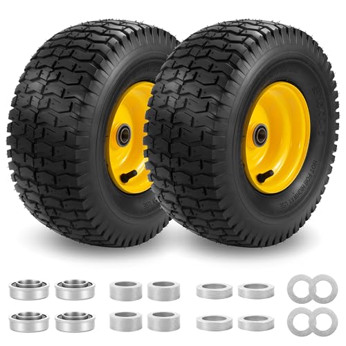 2PC 15x6.00-6 NHS Tubeless Front Tire and Wheel 3/4 Bearing Extra 5/8.