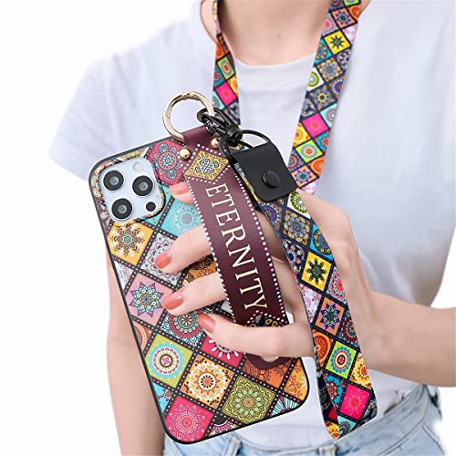 Yoedge Capa de alça de mão para Apple iPhone 14 Pro 6,1 polegadas com cordão e suporte, pulseira de