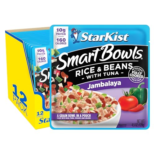 StarKist Smart Bowls Tuna, Rice and Beans, Jambalaya, 4.5 oz Pouch, Pack of 12