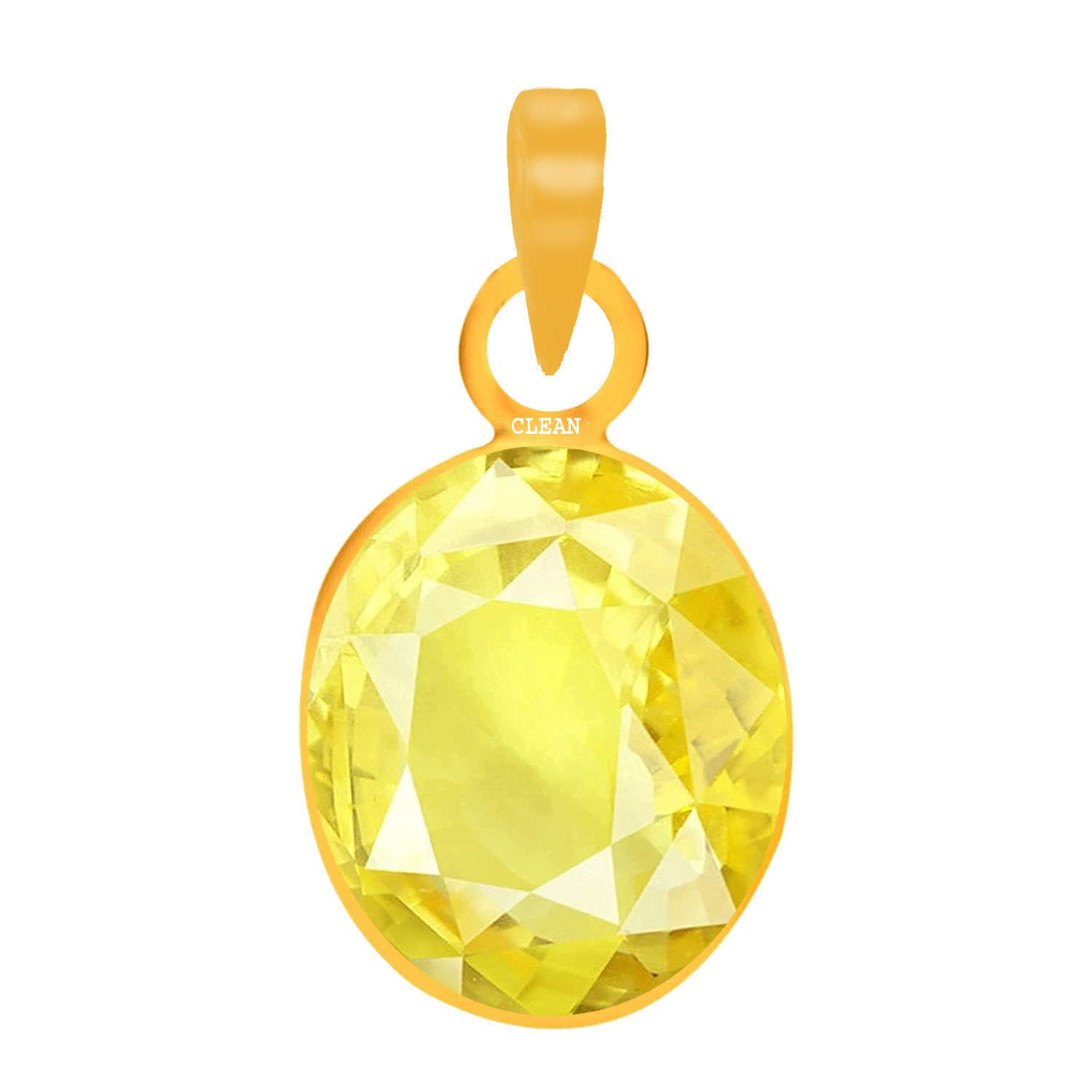 Yellow Sapphire/Pukhraj 3.25 Ratti to 10.25 Ratti or 3 Carat to 9.5 Carat Natural Certified Astrological Gemstone Panchdhatu/5 Metals 22k Gold Plated pendant for Men & Women -vdhp3