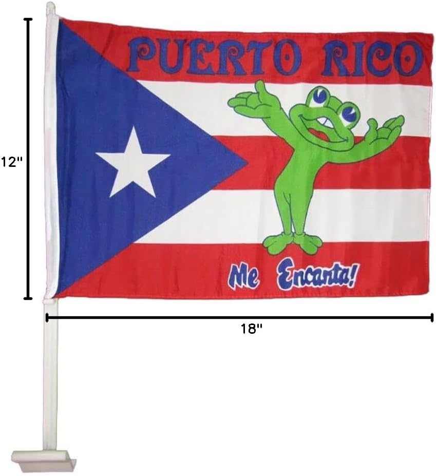 12x18 Wholesale Lot 12 Puerto Rico Me Encanta! Frog Car Vehicle 12"x18" Flag