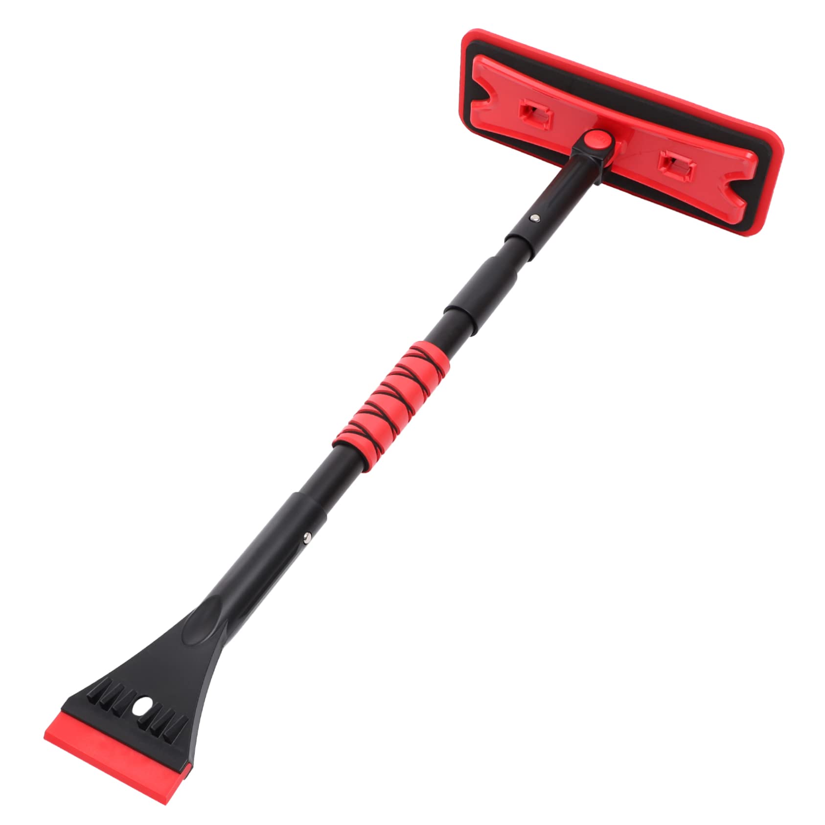 Grattoir à Neige pour Voiture Rouge, Alliage D'aluminium Eva, 7 Angles