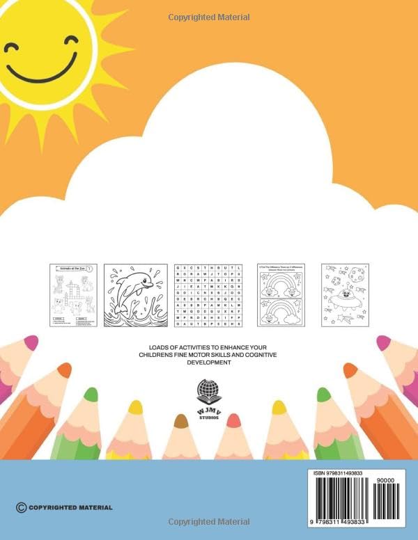 KIDS FUN ACTIVITY BOOK: Kids activity book for ages 5,6,7,8, challenging activities to enhance fine motor skills. Including Coloring, Mazes, ... Difference and more ! (100 pages of pure fun) image 3