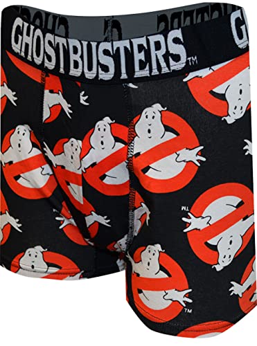 MJC Mens Ghost Busters Logo Guys Black Boxer Briefs (Large)