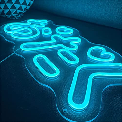 Letrero de neón japonés LED morado para decorar ambientes de juego y salones modernos 5