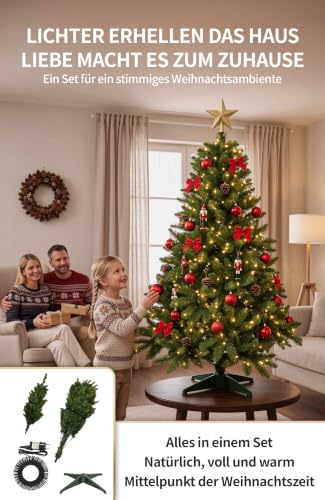 4smile künstlicher Weihnachtsbaum mit Beleuchtung 120 cm, TESTSIEGER – Ansicht 2