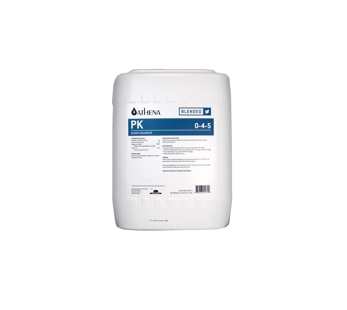 Athena Blended hydroponic nutrients, Grow, Bloom, PK, Cleanse, CaMg, Stack, Balance (Blended PK 5 Gallon)
