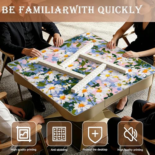 Tapete Mahjong 33x33 pulgadas con bolsa portátil miniatura 2