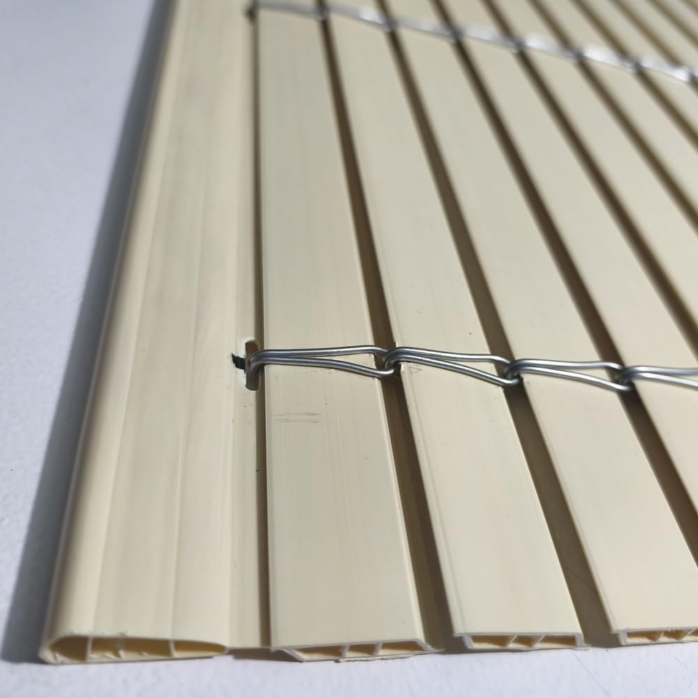 Stores enrouleurs en PVC Couleur Ivoire – Portes et fenêtres – Installation Facile – PERTONI TENDE (Hauteur 210cm x Largeur 120cm)
