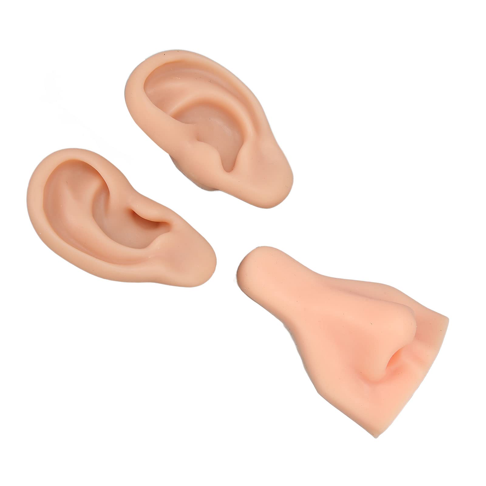Silicone Body Parts, Fake Nose Piercing Fake Ear Soft Silicone Flexible Stretchy Reusable Human Body Piercing Practice Model Silicone Piercing Model for Piercing Practice (2)