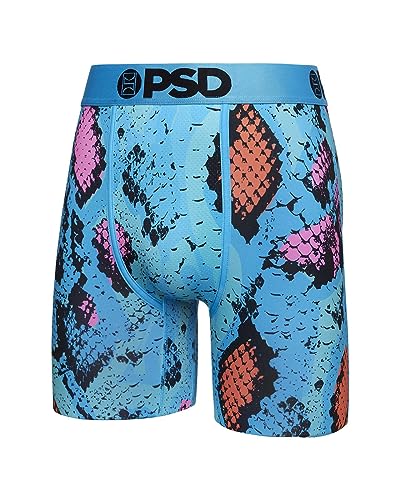 PSD Men's Topaz Python Boxer Briefs, Blue, S