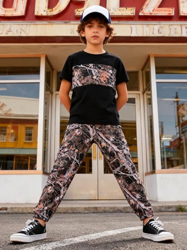 Image of 5-12 Years Boys Clothing Set Camo Hoodie & Cargo Pants Outfits Set 2025 Fashion Clothing