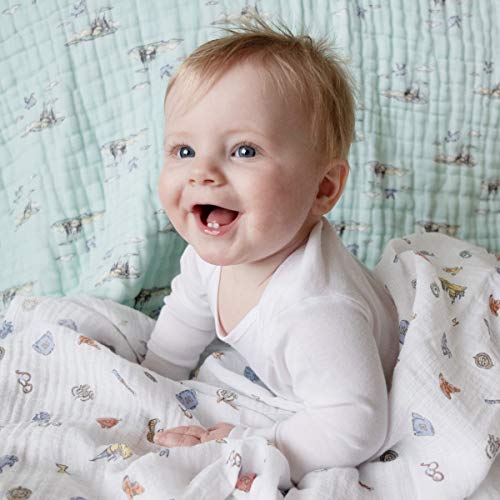 Image of aden + anais Dream Blanket-Muslin Baby Blankets for Girls & Boys-Ideal Lightweight Newborn Nursery & Crib Blanket-Unisex Toddler & Infant Bedding-Shower & Registry Gift, Hogwarts Essentials