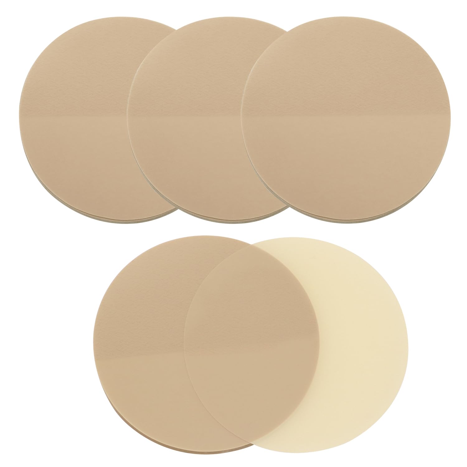 ONLYKXY 4 Pack Round Clear Sticky Notes 1.77inch Waterproof Self-Stick Book Tabs 200 Sheets PET Markers Sticky Notes Pad Index Sticker (Brown)