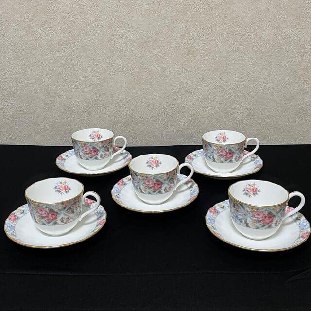 ノリタケ ウェディングモール ティーカップ&ソーサー 5客セット 送料込み