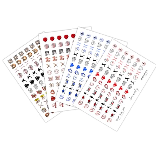 Baseball Nail Decals Softball Mom Nail Art Bows Baseball Bat Nail Designs Water Transfer Clear Overlay (4PC Bundle)