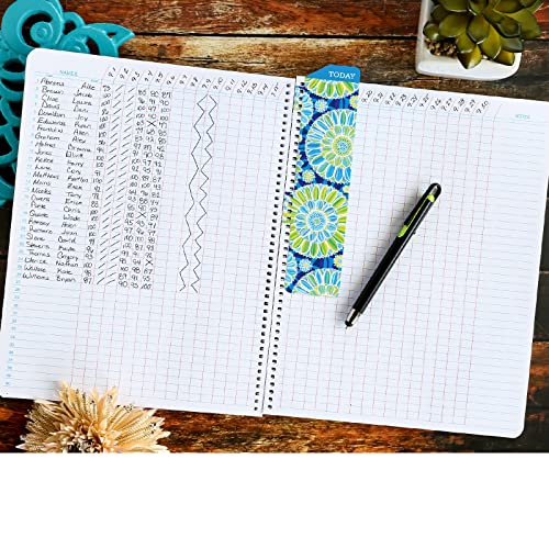 Elan Publishing Company Class Record Book Unstructured. Set It Up To Record Grades Your Way! 40 Student Names (Blue Green Flowers) #TOP1