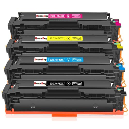 HenceBuy 201X Toner Kompatible für HP 201X CF400X 201A CF400A Toner für HP Color LaserJet Pro MFP M277dw M277n M277 M277c6 M274n Laser Jet Pro M252dw M252n M252 Schwarz Cyan Gelb Magenta (4er-Pack)