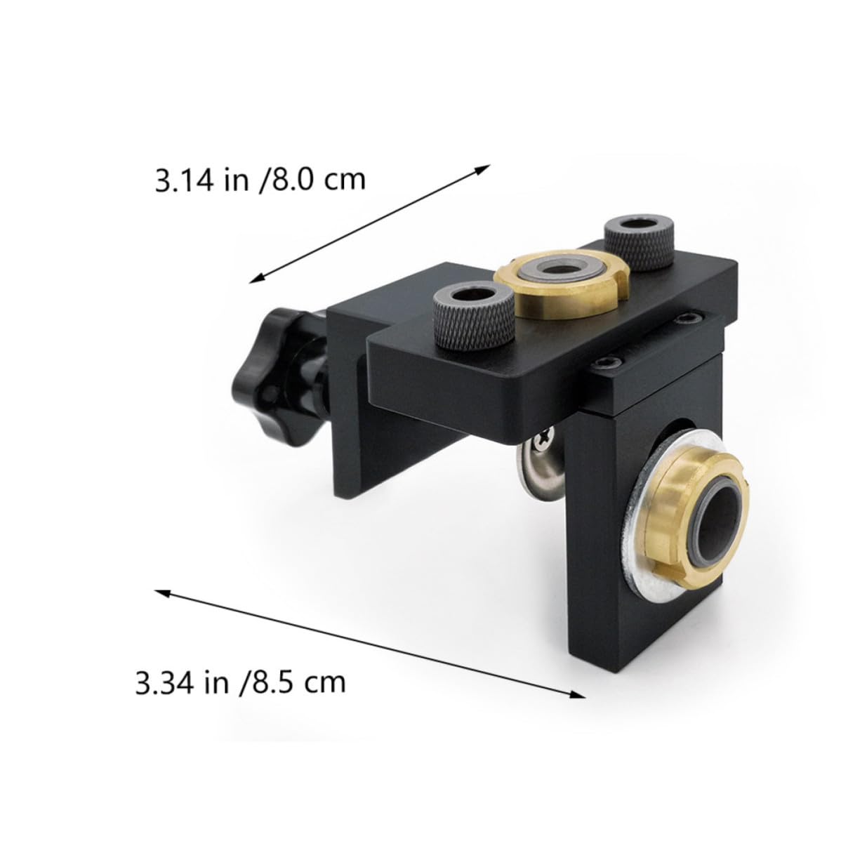 Localizador de Perforación para Carpintería, Localizador de Agujeros para Carpintería, Aleación de Aluminio y Madera, Negro, Herramienta de Dibujo Lineal, para Varios estilos