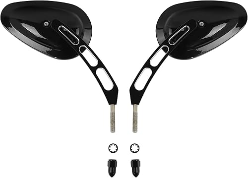 TCT-MOTORPARTS Espejos retrovisores negros de 0.315 in aptos para Harley Touring Road King Glide Sportster 1200