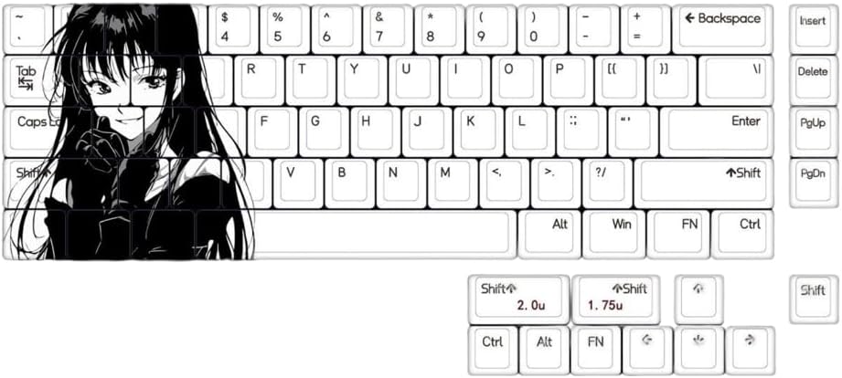 75-Key PBT Keycap Set with Original Height Long Duribility 5Sides Dye Sublimation for Mechanical Keyboard Gamers Keycap