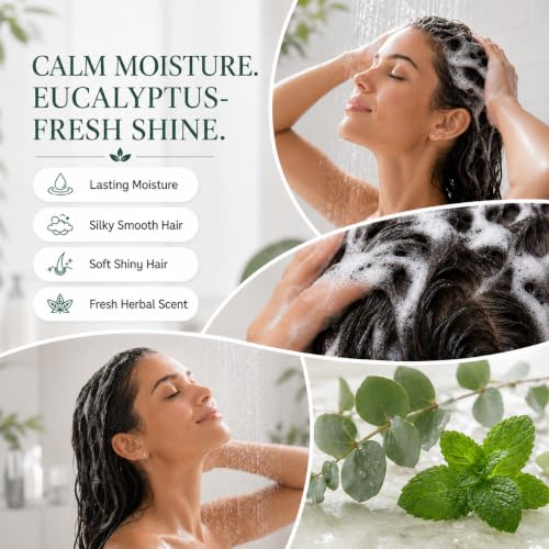 Image of Ginger Lily Farms Botanicals Shampoo, 128oz /4pk, Eucalyptus Tranquility | 100% Vegan & Cruelty-Free | Moisturizing Shampoo for All Hair Types | Refill Size