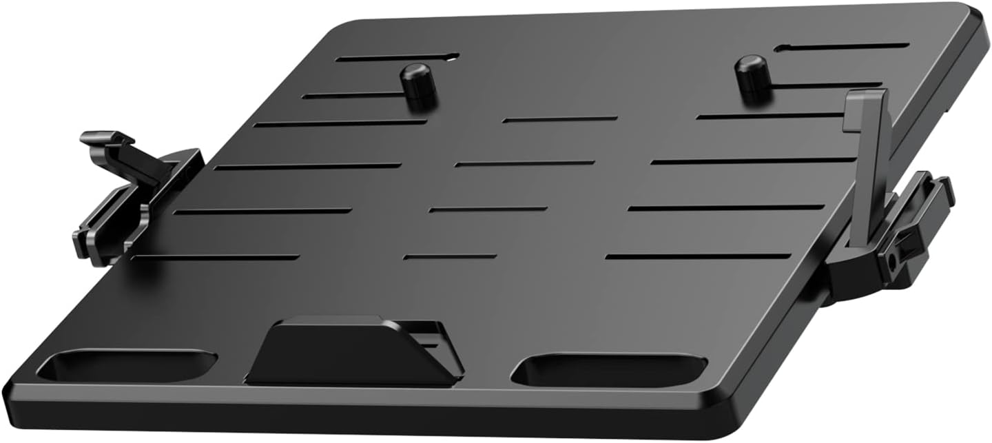 EURPMASK Laptop Tray for Monitor VESA Mount,Laptop Holder Mount Tray Fits 75×75mm VESA Mounting Holes,with Side Clamp and Vented Notebook Tray,for Laptop11''to 15.6'',15.43lbs Capacity (Tray Only)