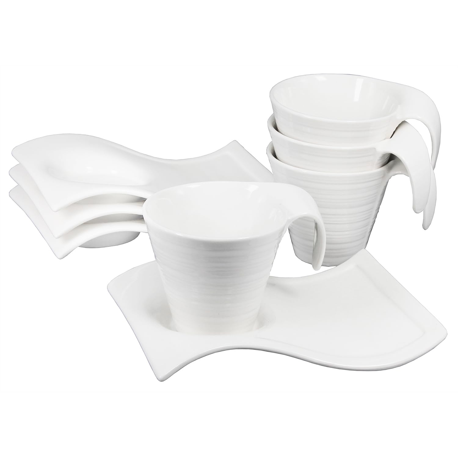 Creativity Home Porcelain Coffee cup and saucer Mugs,5.17 Ounce, Savor Espresso Mugs Cups for Latte, Hot Tea, Cappuccino, Mocha, Cocoa, Mugs Set