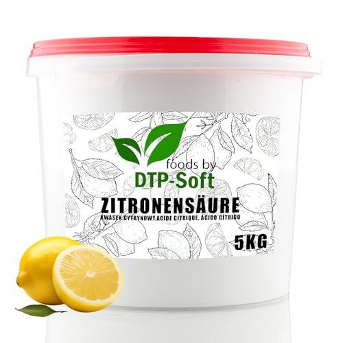 Ácido cítrico en polvo premium en cubo, ácido cítrico en cubo, polvo de ácido cítrico para el contacto con alimentos E330 TOP (5 kg)