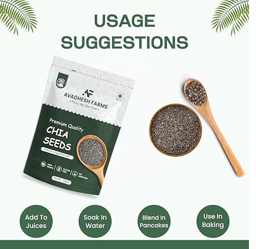 Image of Avadhesh Farms Raw Chia Seeds for weight loss with Omega 3, Fiber, Calcium Rich Chia Seeds Chia Seeds 250g