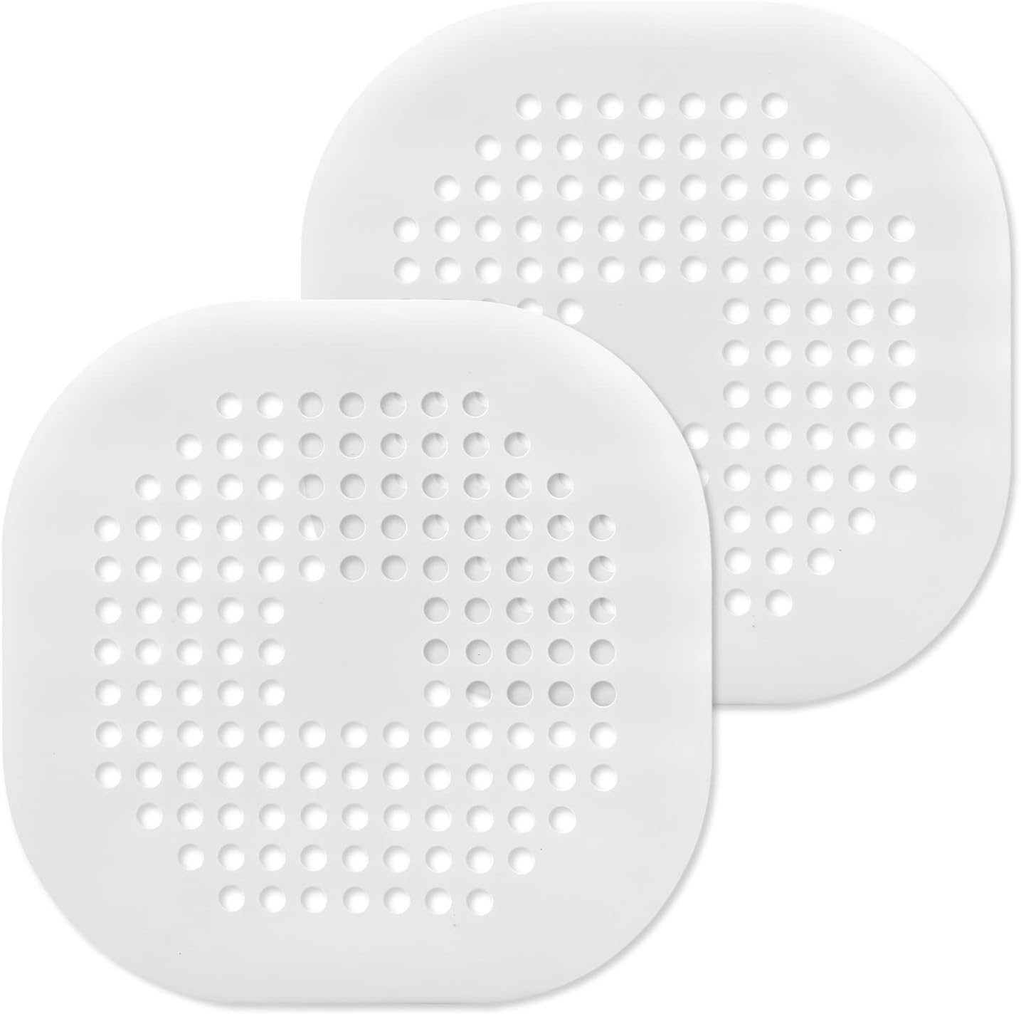 Cubierta de drenaje cuadrada de 5.4 pulgadas, tapón de silicona plana de caucho termoplástico (TPR), para baño, cocina (blanco)