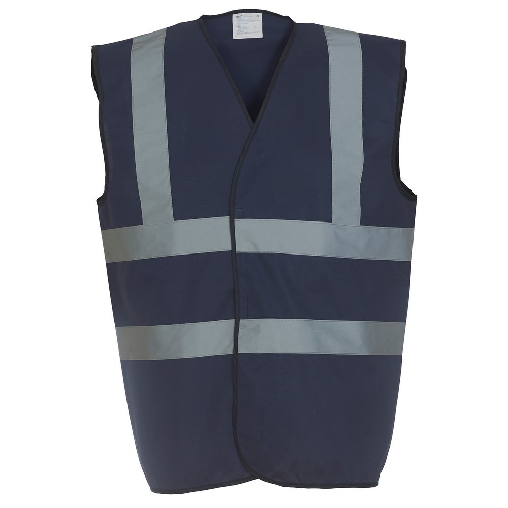 Yoko Hi vis 2 band and braces waistcoat (HVW100) Navy XL