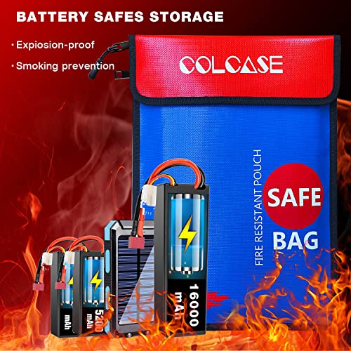 Colcase Fireproof Document Bag (2000 ℉)15 X 11 Inches Upgraded 2 Pockets Silicone Coated Fireproof And Waterproof Bag Fireproof Safe Bag Storage For Money, Documents, Jewelry And Passport #TOP5