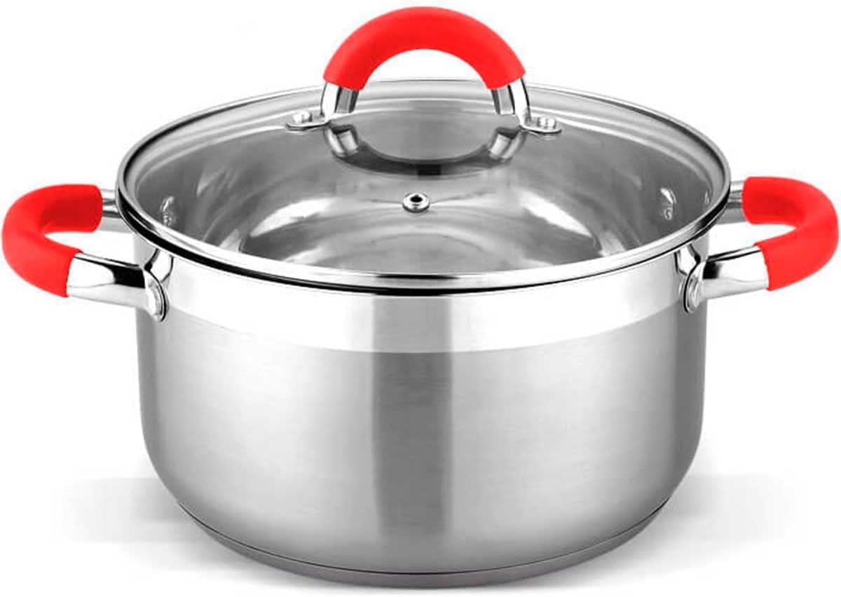 Juego de Batería de Cocina de 12 Piezas de Acero Inoxidable, Incluye Sartén y Cacerola